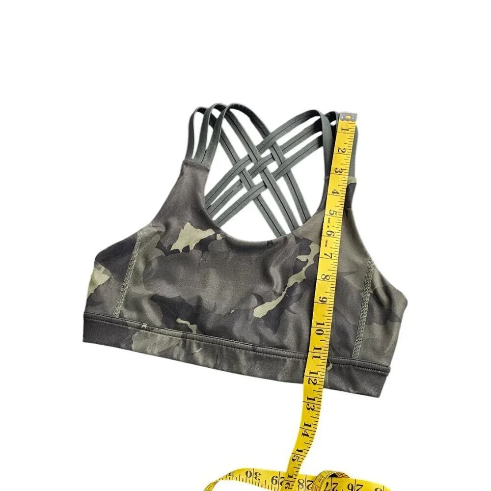 Lululemon All Sport Bra, Adjustable Back, Green, Camo, Sports Bra, Size 6 - Picture 5 of 6